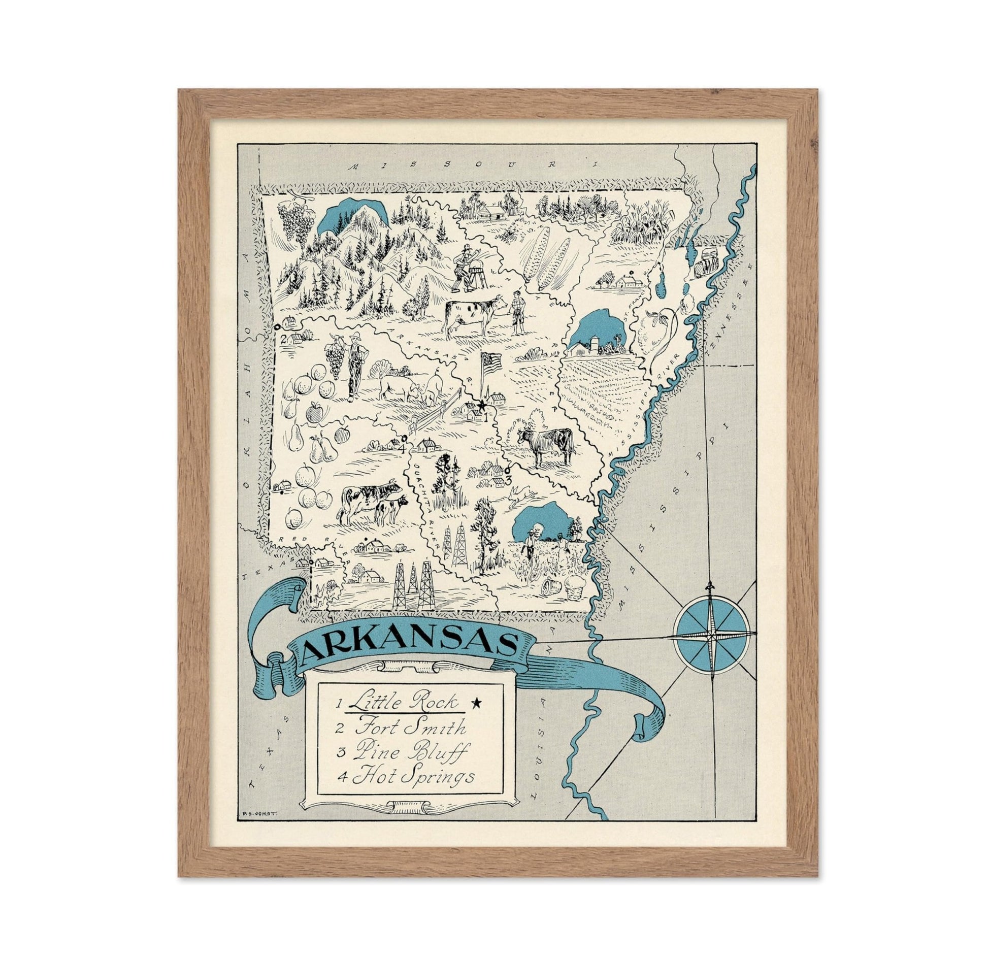 Arkansas Pictorial Map
