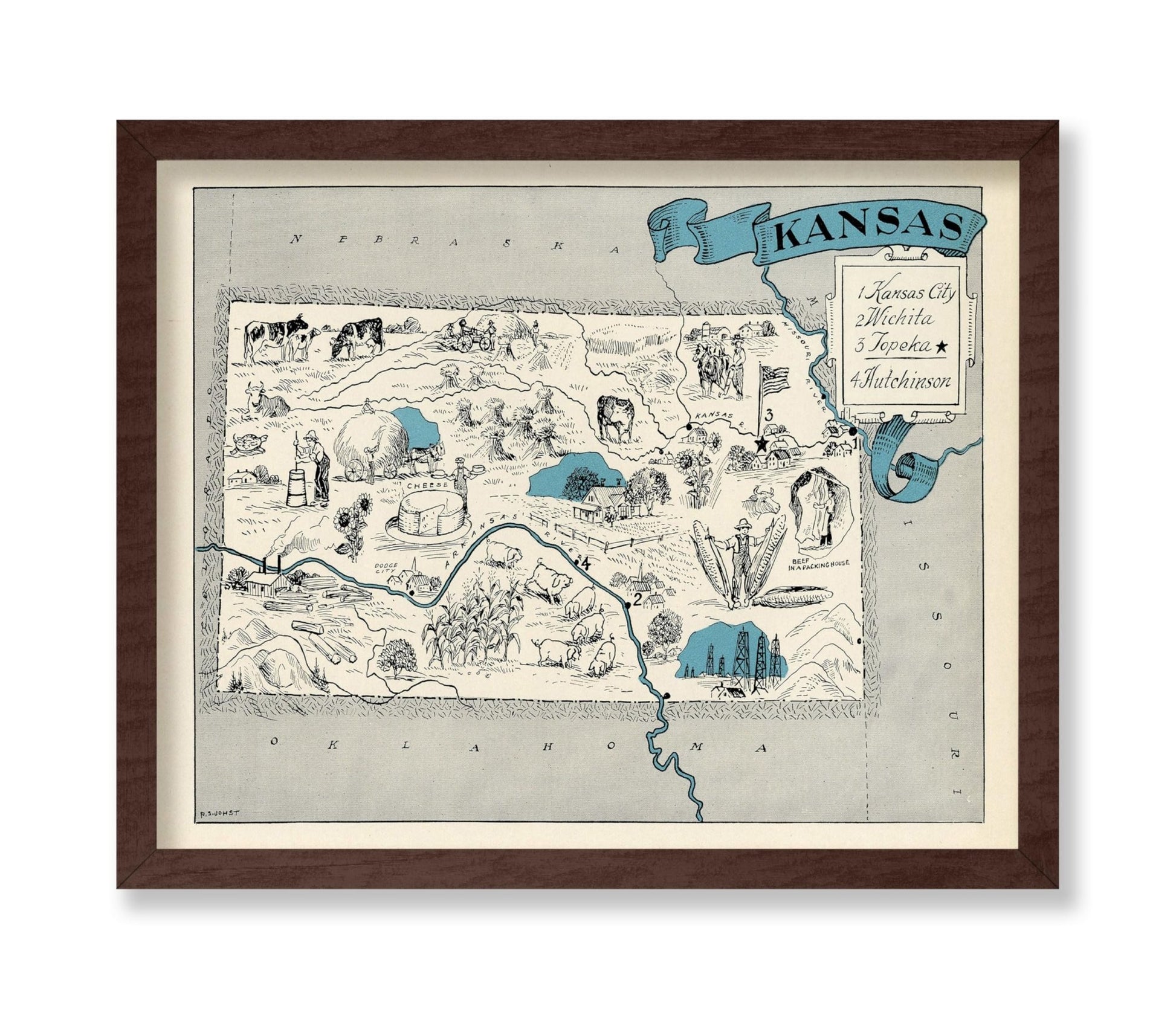 Kansas Pictorial Map