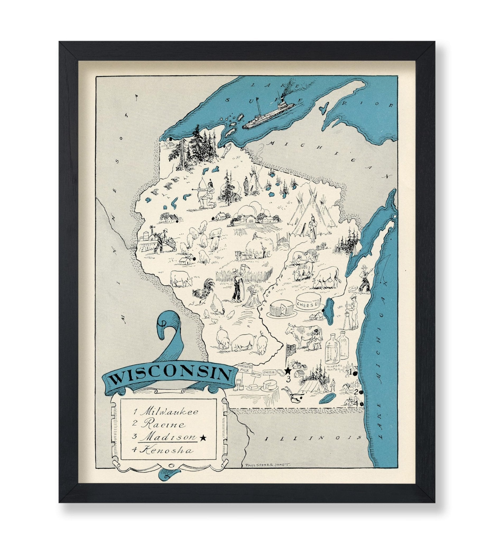 Wisconsin Pictorial Map