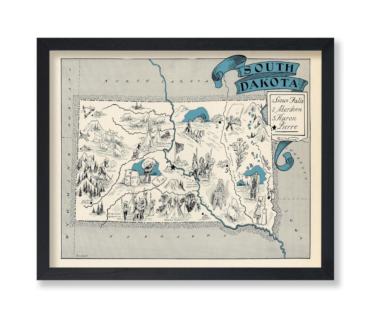 South Dakota Pictorial Map