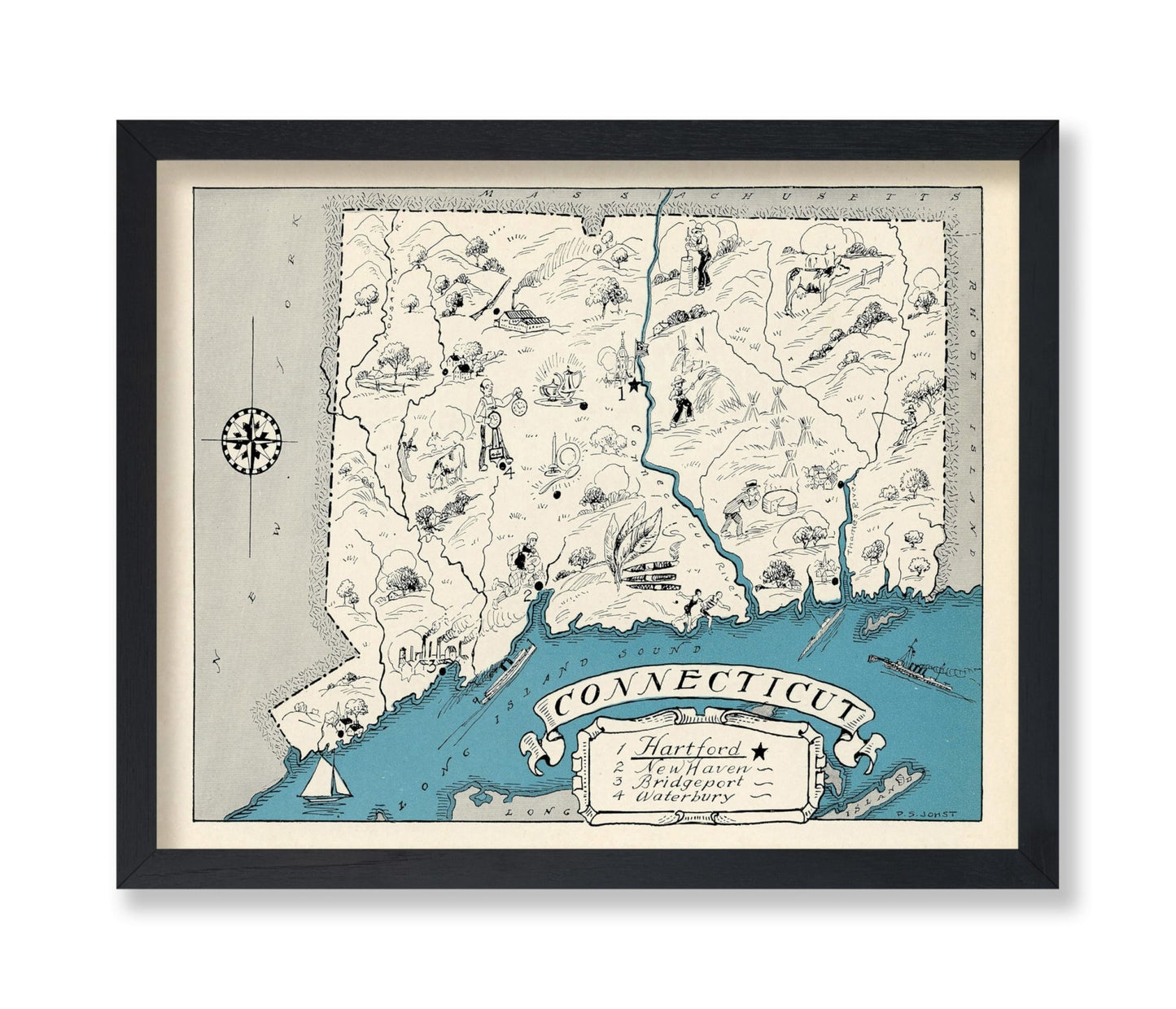 Connecticut Pictorial Map
