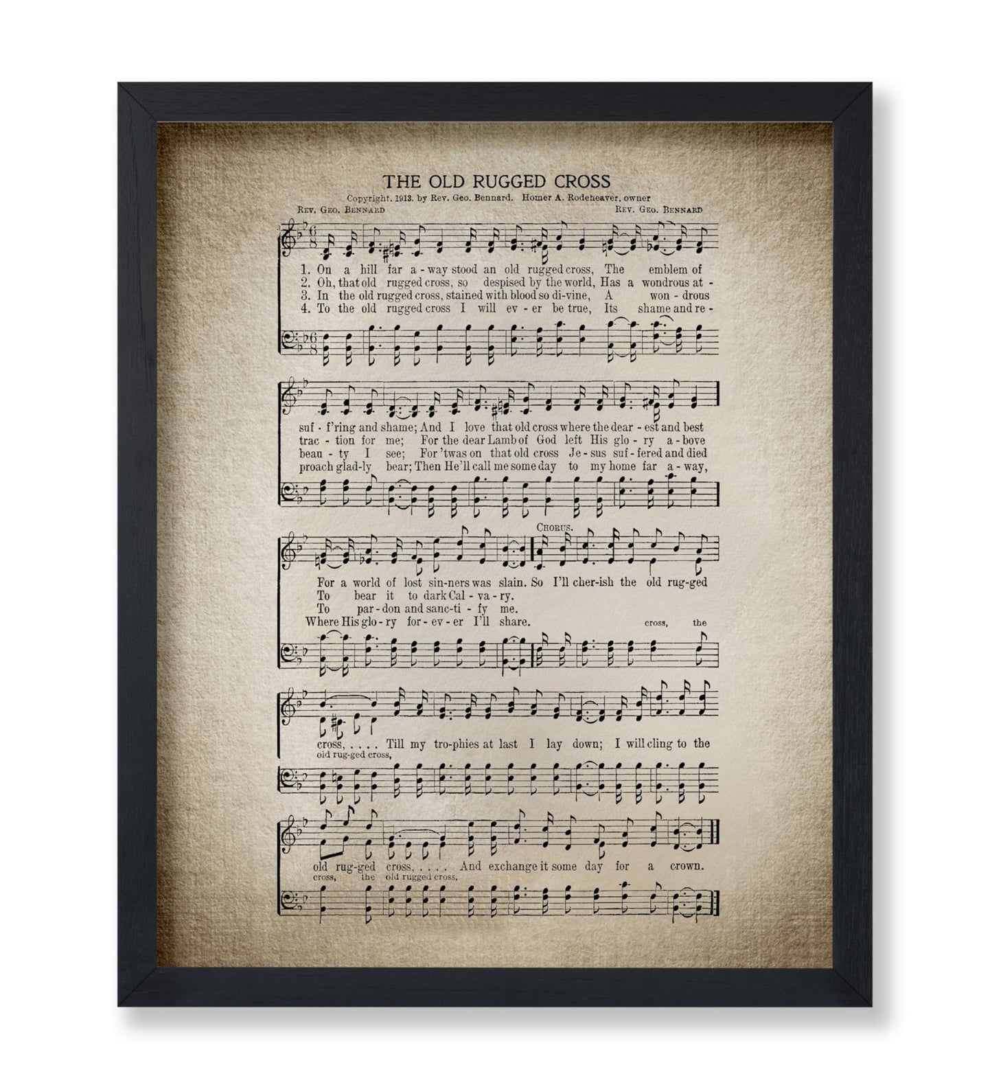The Old Rugged Cross Hymnal Sheet No2