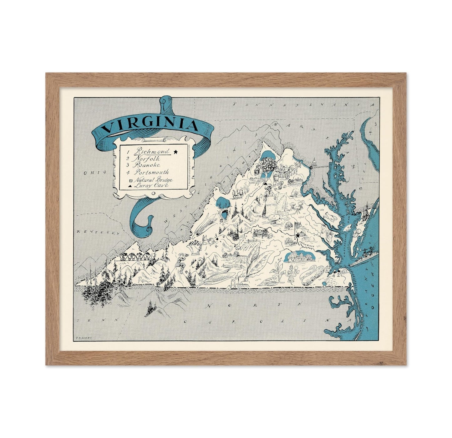 Virginia Pictorial Map