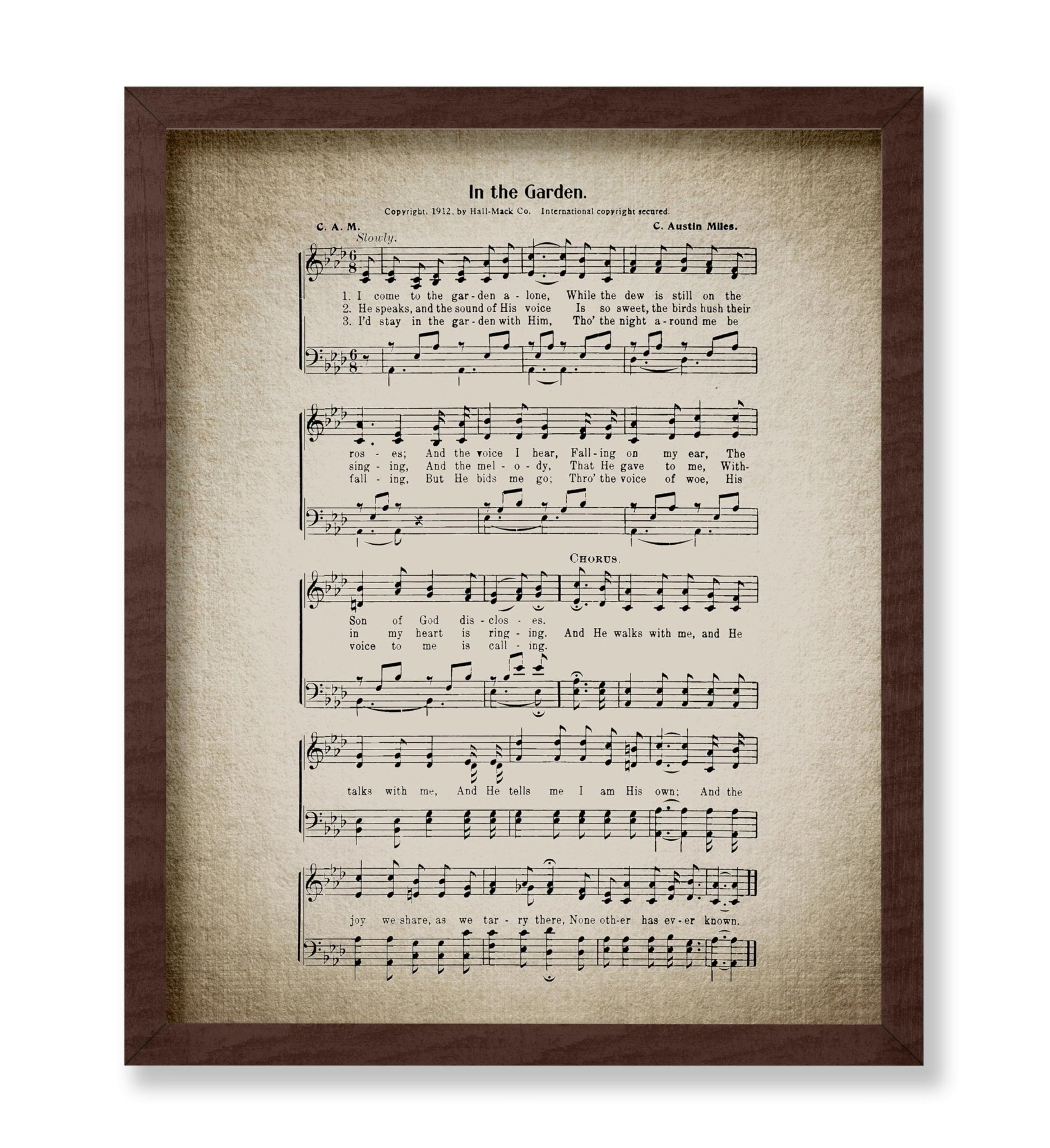 In the Garden Hymnal Sheet