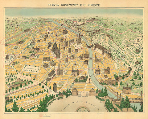 Pictorial Map of Florence