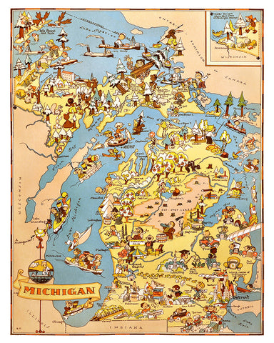 Michigan Pictorial Map No1