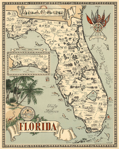 Florida Pictorial Fish Map