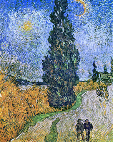 Van Gogh - Road with Cypress and Star