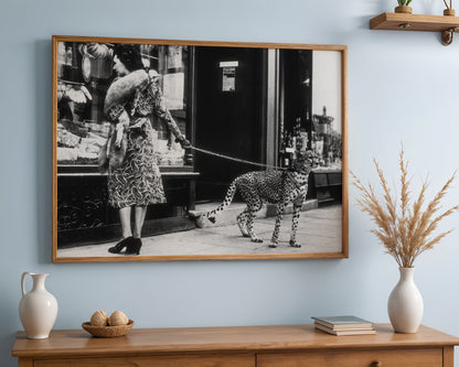 Elegant Woman with Cheetah