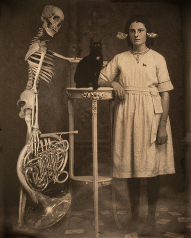 Young Girl and Skeleton
