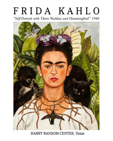 Frida - Self Portrait with Torn Necklace and Hummingbird
