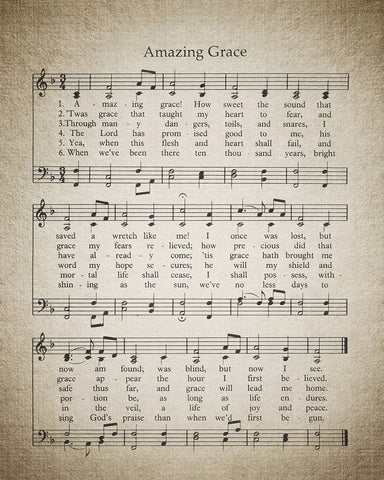 Amazing Grace Hymnal Sheet