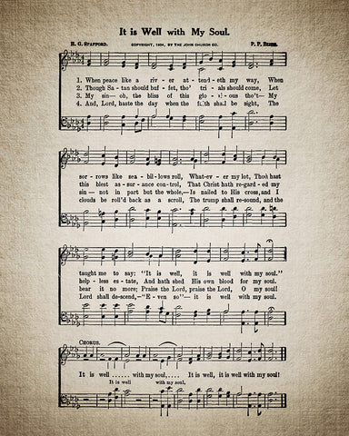 It Is Well With My Soul Hymnal Sheet No1