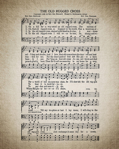 The Old Rugged Cross Hymnal Sheet No1