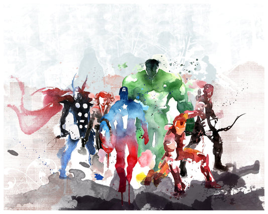 Watercolor Superheroes