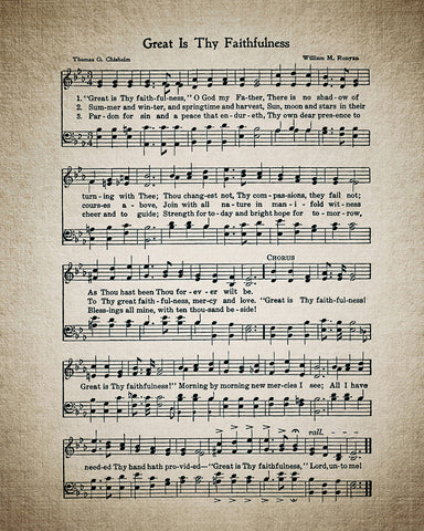 Great Is Thy Faithfulness Hymnal Sheet No1