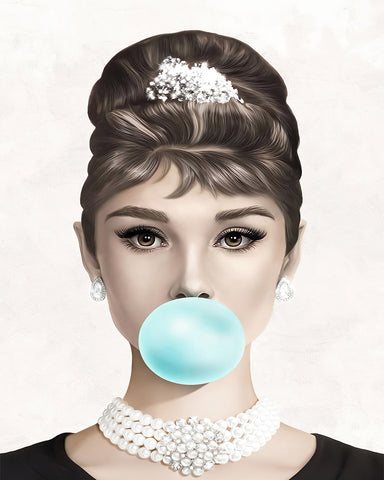 Audrey Hepburn Teal Bubble Gum No1