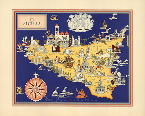 Sicilia Pictorial Map