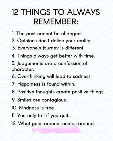 12 Things To Always Remember