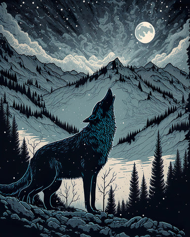 Wolf Howling At Moon
