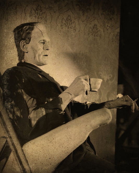Frankenstein Drinking Coffee