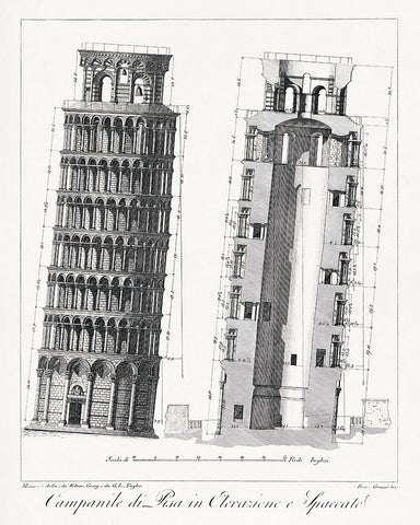 Leaning Tower of Pisa Blueprint