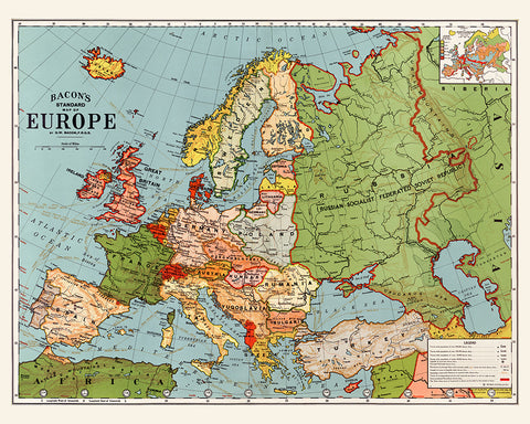 Bacon's Standard Map of Europe