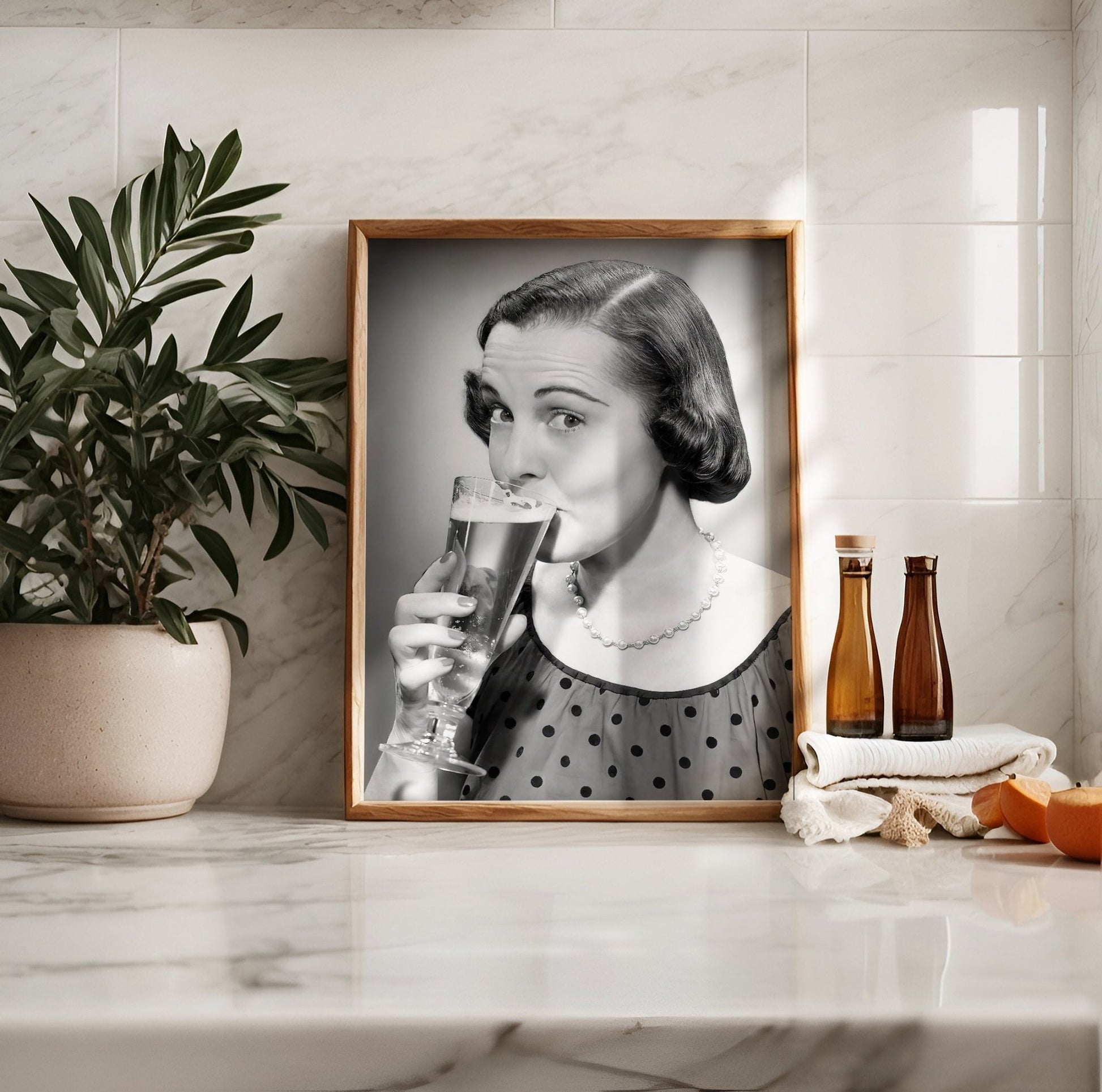 Woman Drinking Beer