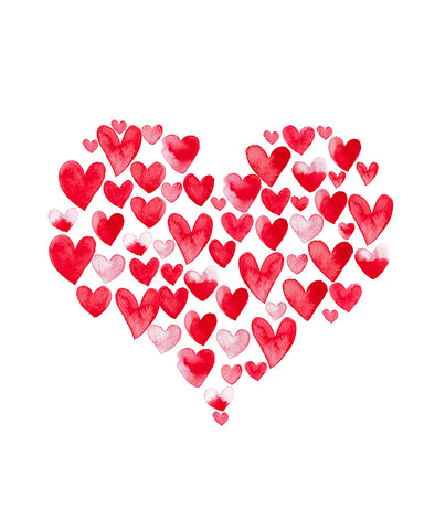 Watercolor Hearts No1