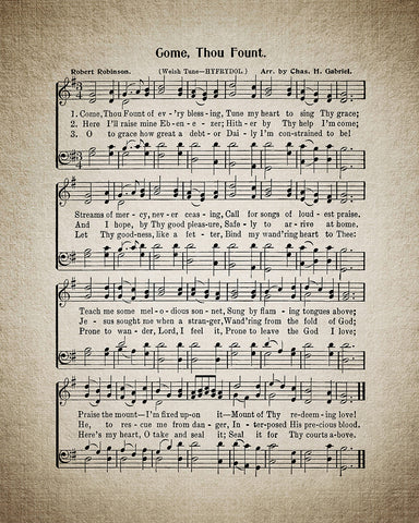 Come Thou Fount Hymnal Sheet