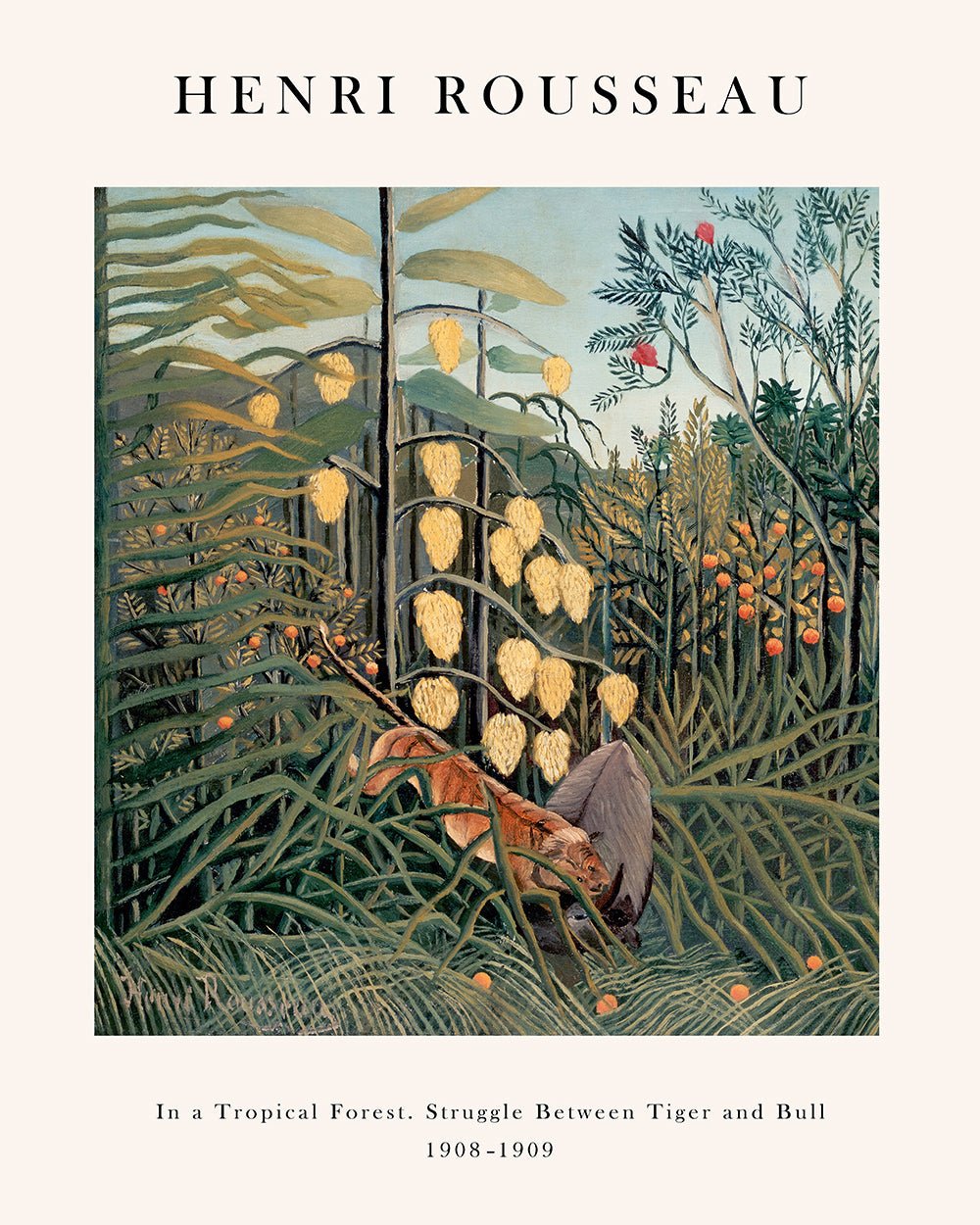 Henri Rousseau - In a Tropical Forest Struggle between Tiger and Bull