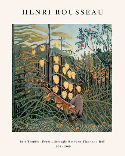 Henri Rousseau - In a Tropical Forest Struggle between Tiger and Bull