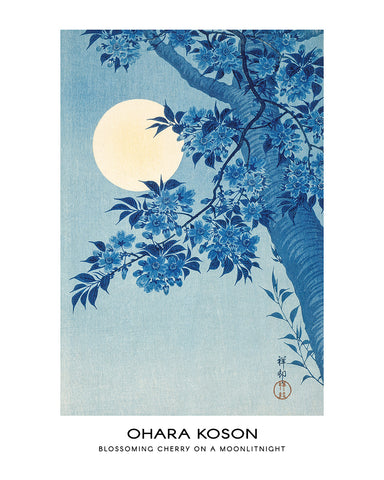 Ohara Koson - Blossoming Cherry on a Moonlit Night