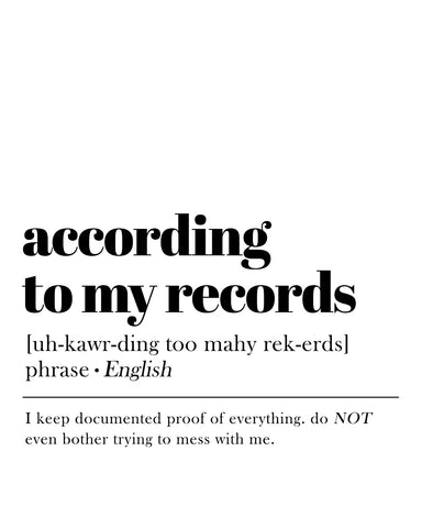 According To My Records