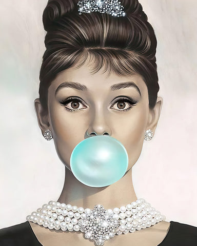 Audrey Hepburn Teal Bubble Gum No2