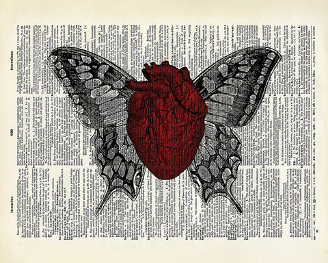 Anatomical Heart with Butterfly Wings