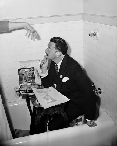 Salvador Dali Seated in a Bathtub