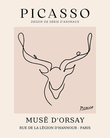 Picasso - One Line Deer Head Drawing
