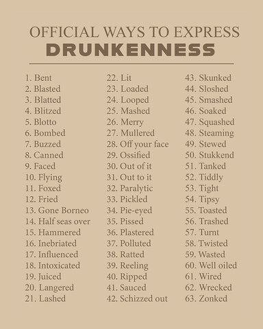 Ways to Express Drunkenness