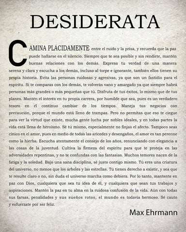 Max Ehrmann Desiderata