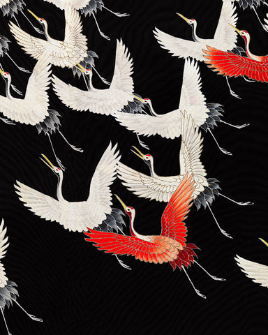 Furisode with a Myriad of Flying Cranes