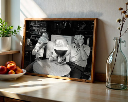 Two Guys Drinking Giant Beers
