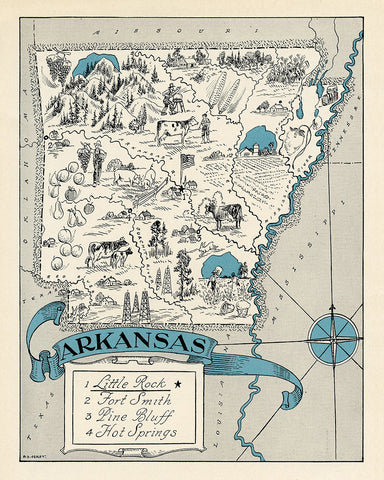 Arkansas Pictorial Map