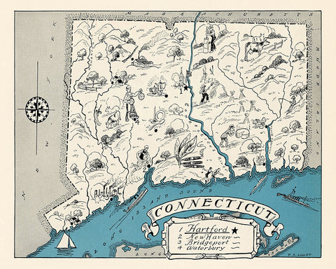 Connecticut Pictorial Map