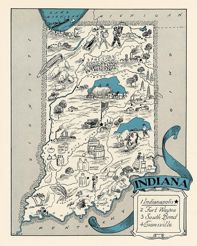 Indiana Pictorial Map