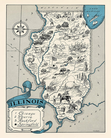 Illinois Pictorial Map