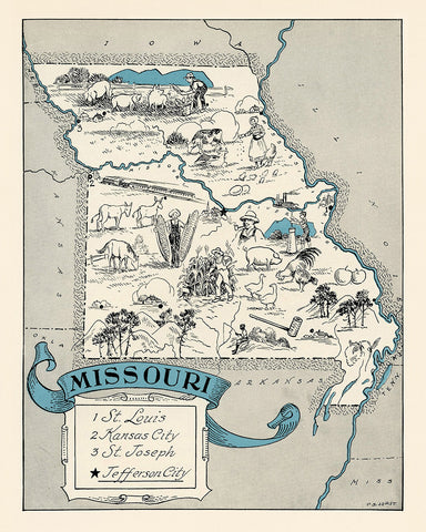 Missouri Pictorial Map