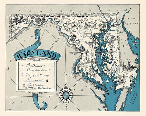 Maryland Pictorial Map