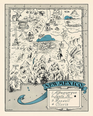 New Mexico Pictorial Map