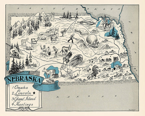 Nebraska Pictorial Map